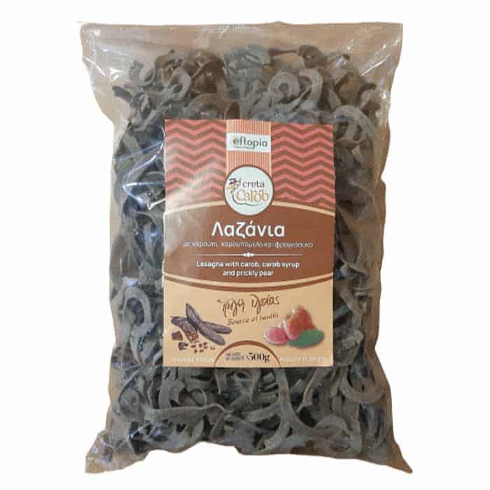 Λαζάνια χαρουπιού και φραγκόσυκου, "Creta Carob", 500gr